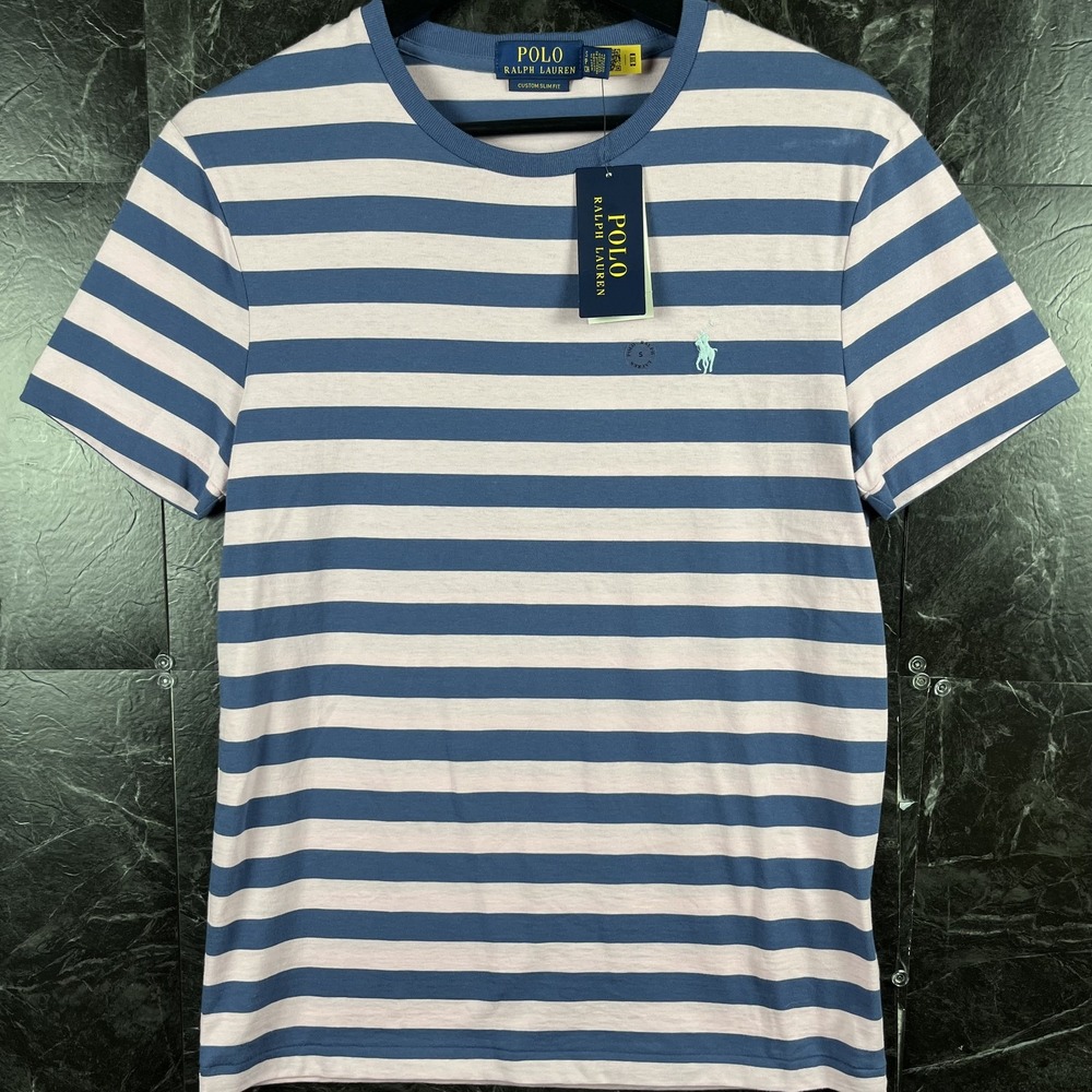 Polo Ralph Lauren Men's Pink Striped Slim Shirt Small -New